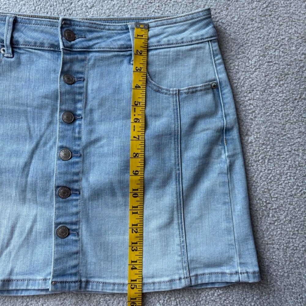 American Eagle - denim mini skirt - high rise a-line, super stretch, size 10 - Picture 6 of 6